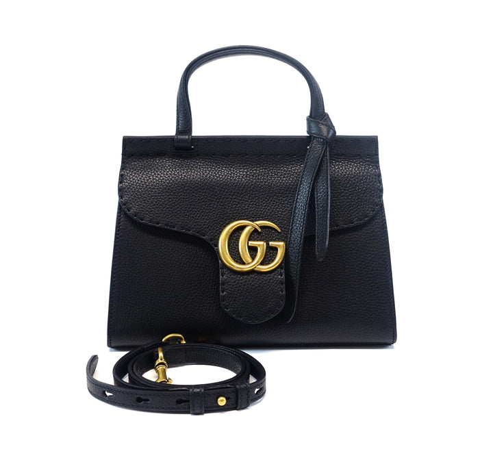 leather gg flap bag