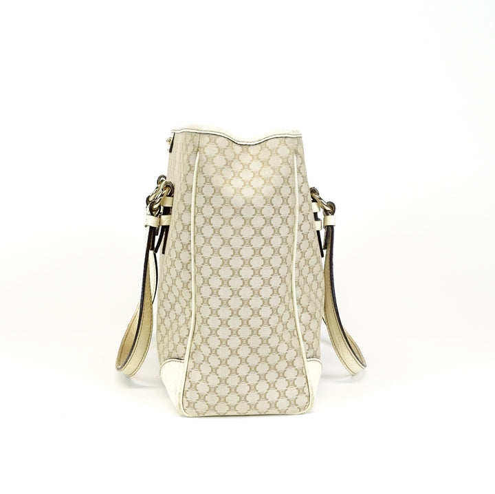 canvas ivory trim tote bag