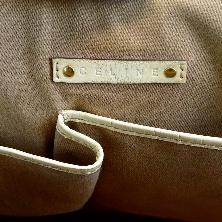 canvas ivory trim tote bag