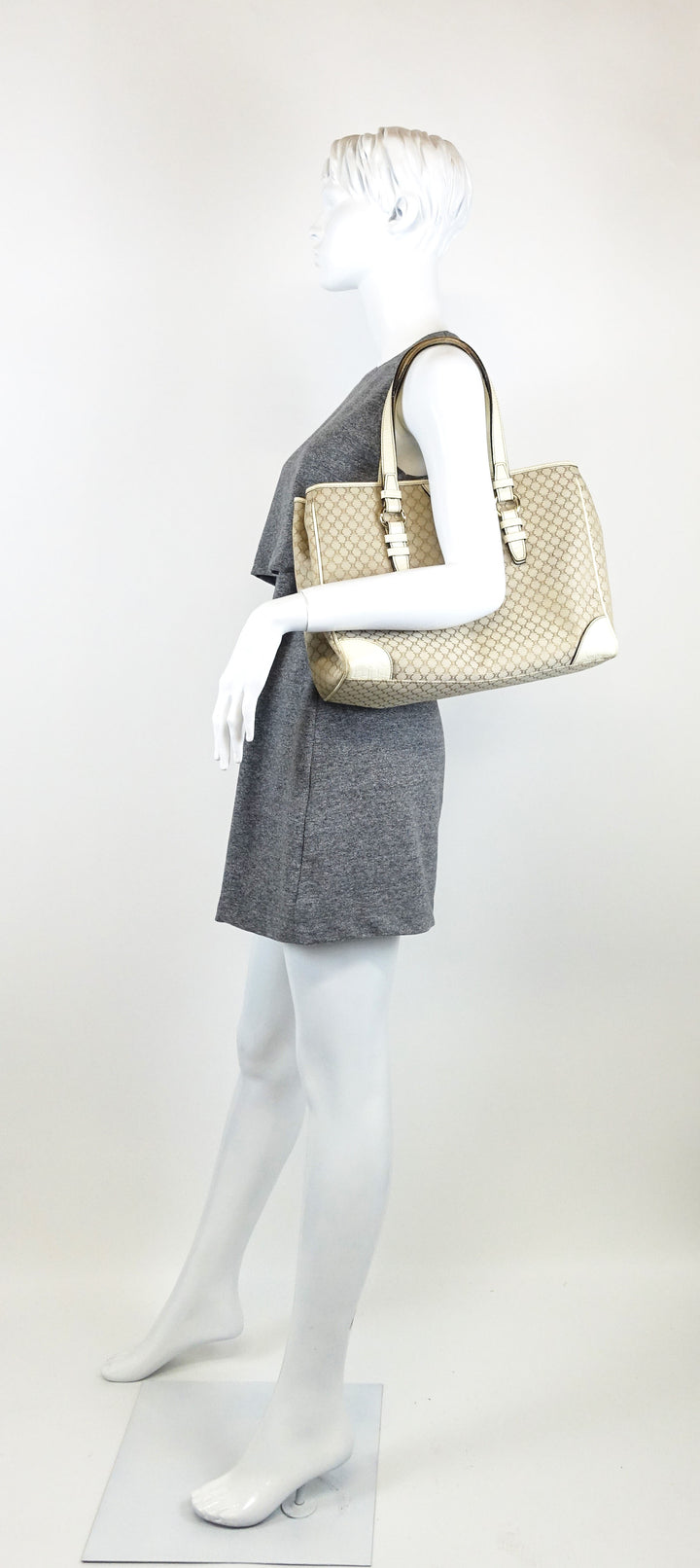 canvas ivory trim tote bag