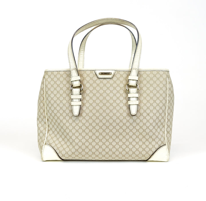 canvas ivory trim tote bag