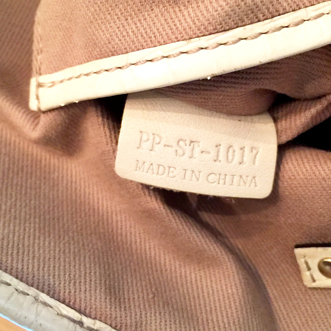 canvas ivory trim tote bag