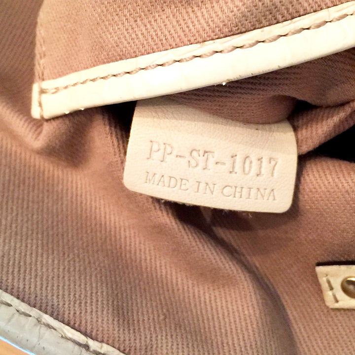 canvas ivory trim tote bag