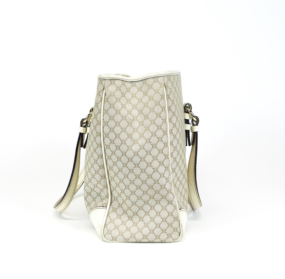 canvas ivory trim tote bag