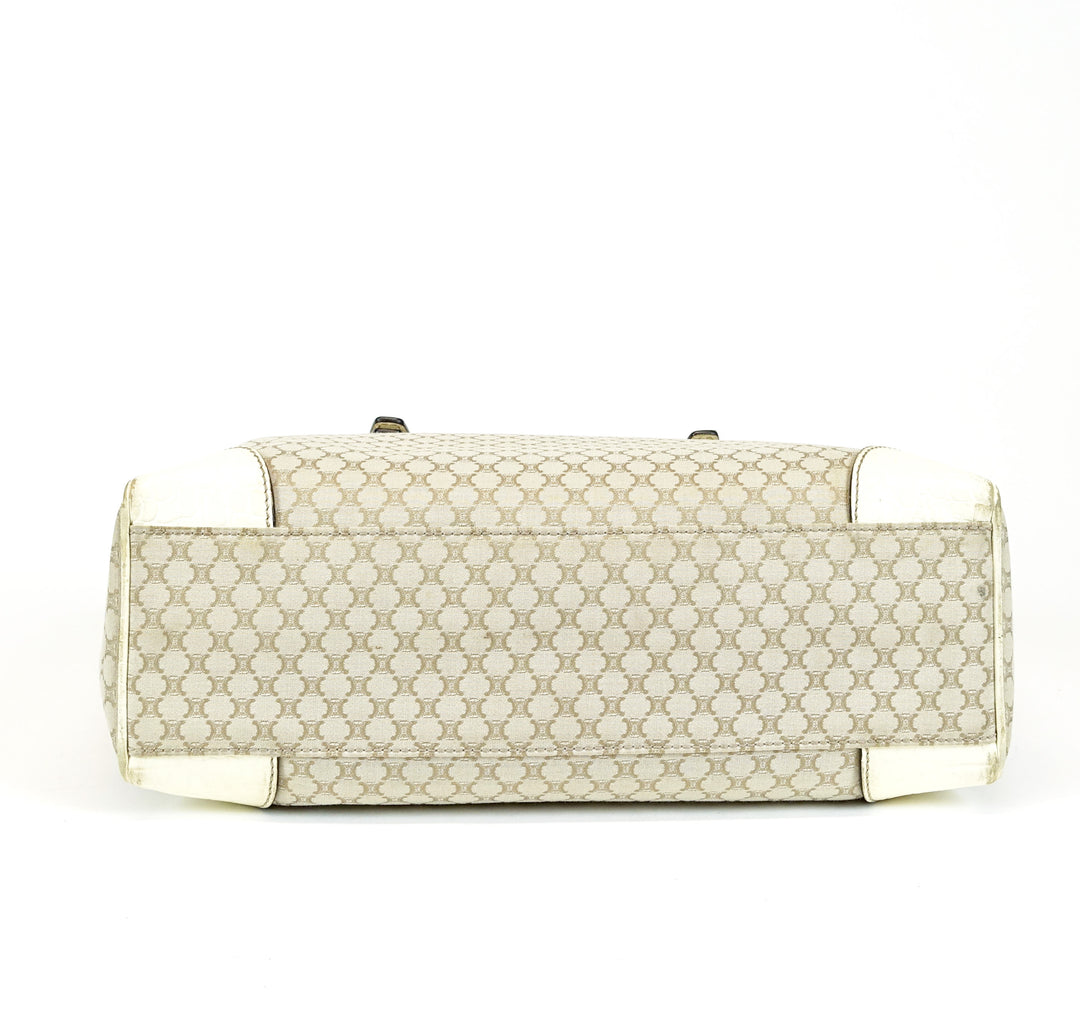 canvas ivory trim tote bag