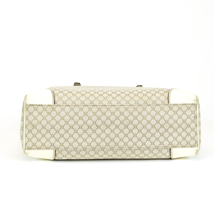 canvas ivory trim tote bag