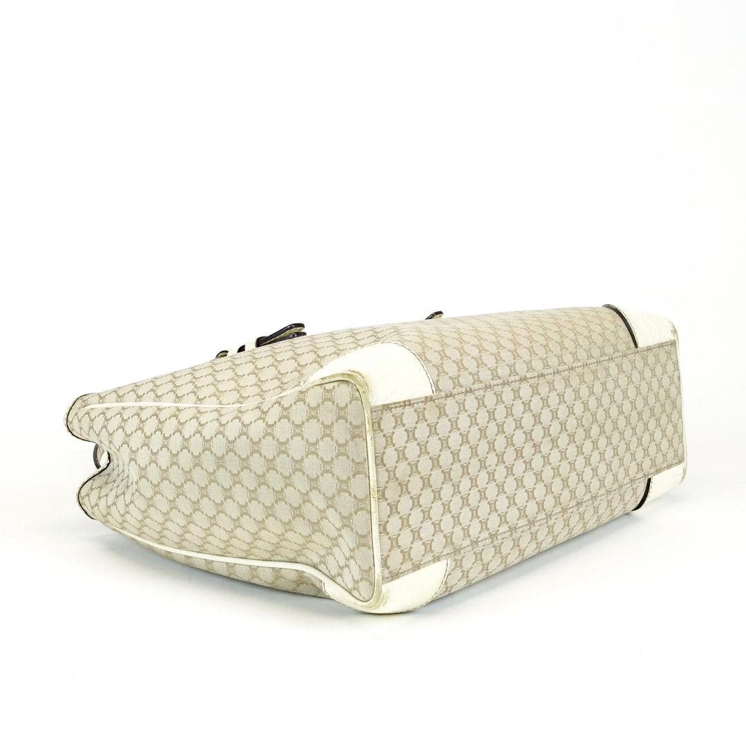 canvas ivory trim tote bag