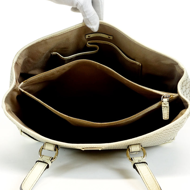 canvas ivory trim tote bag