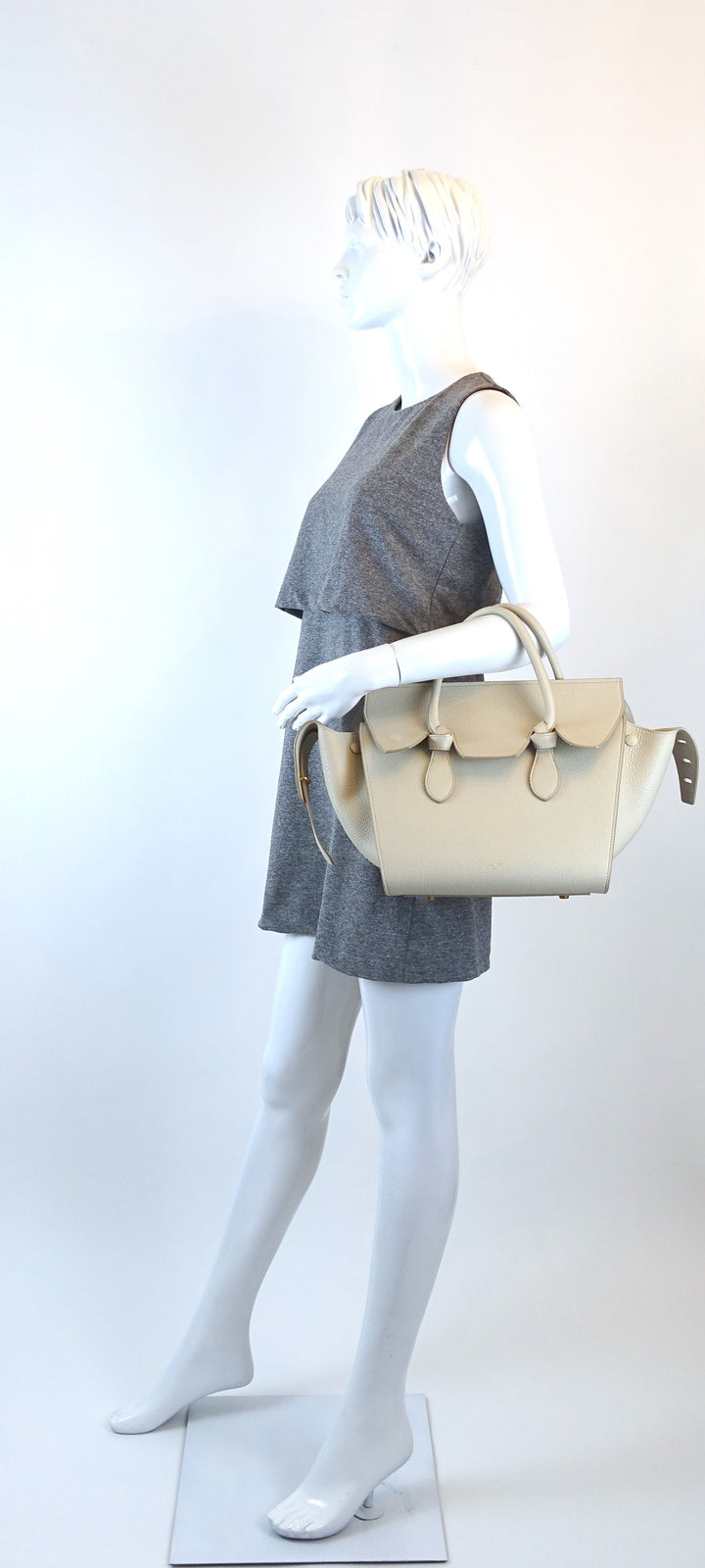 calf leather knotted handles bag