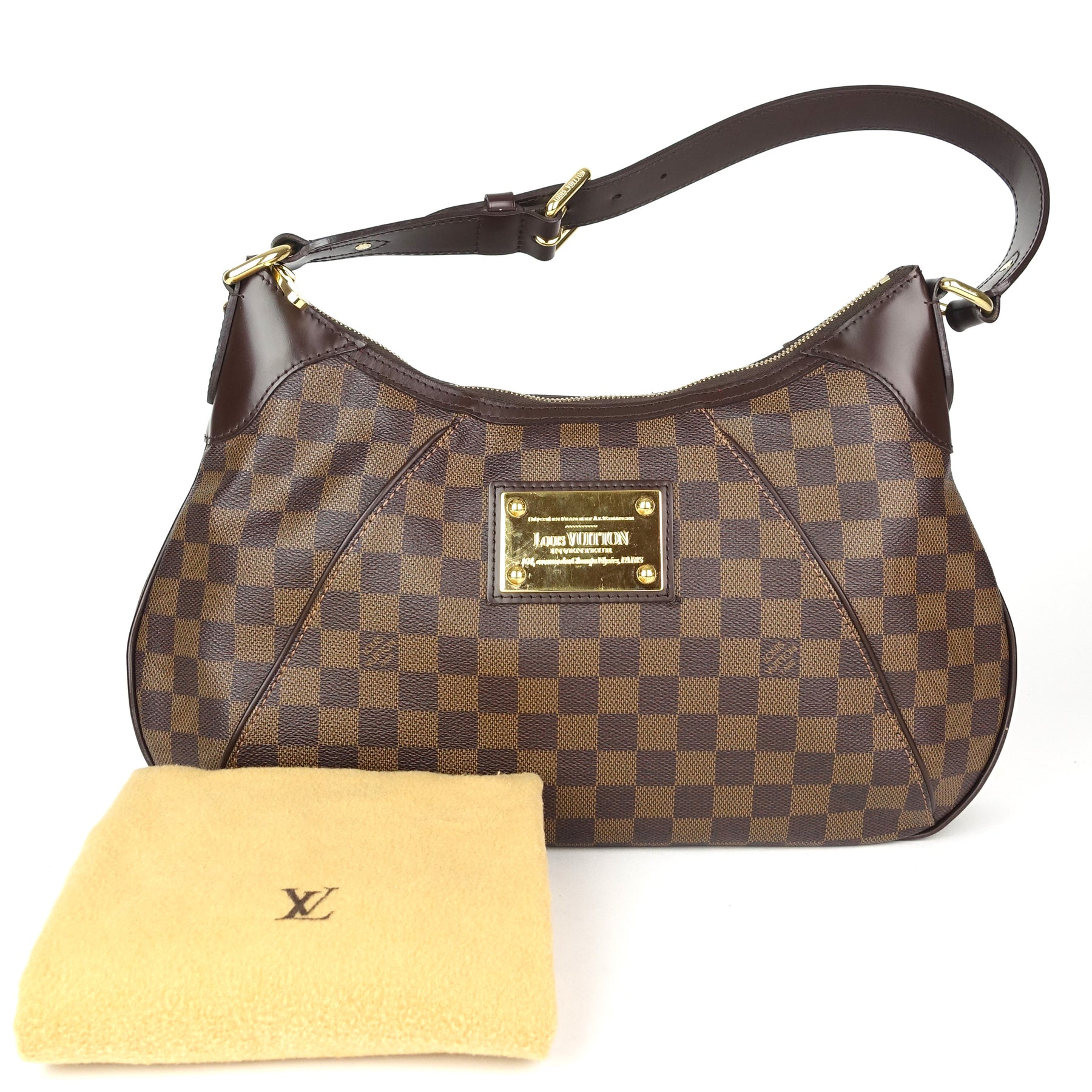 LOUIS VUITTON Damier Ebene Thames GM Shoulder Bag