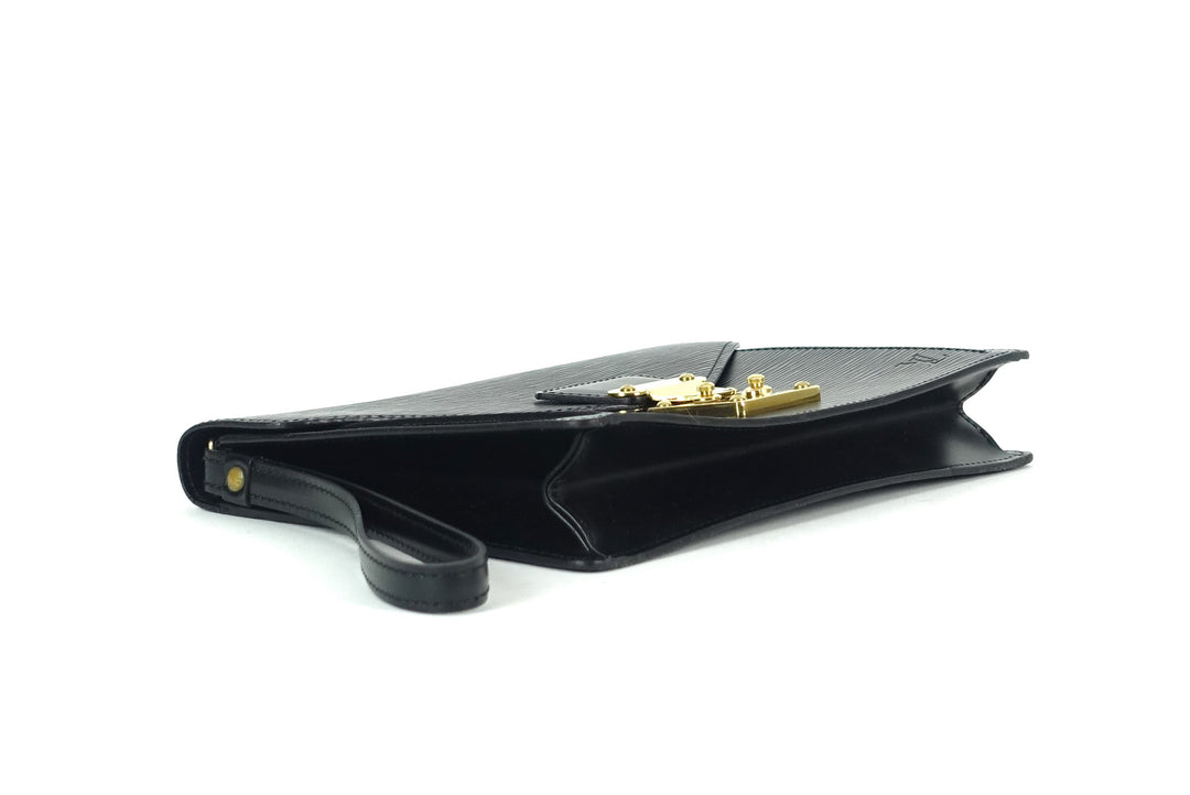 Auth Louis Vuitton Epi Pochette Sellier Dragonne Clutch Bag M52612 Black  5296F