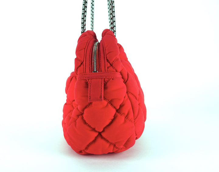 quilted bubble nylon shoulder bag