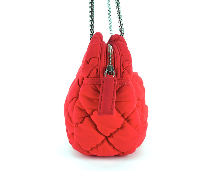 quilted bubble nylon shoulder bag