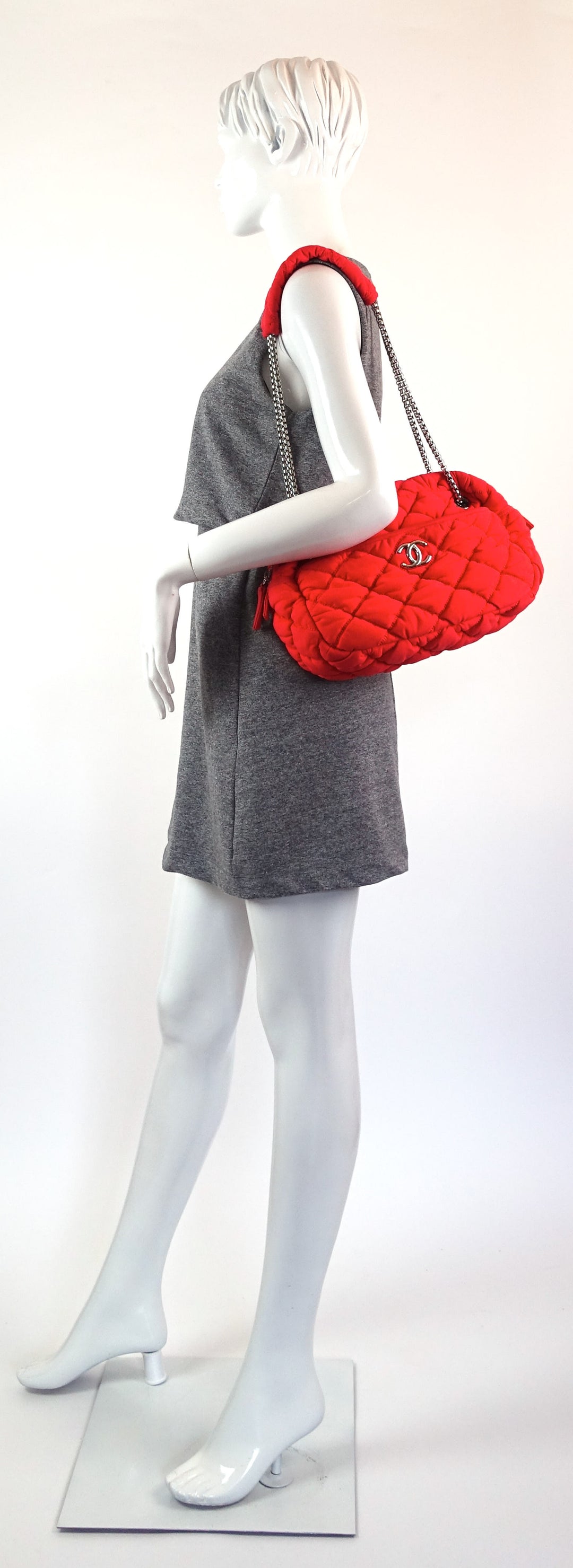 quilted bubble nylon shoulder bag