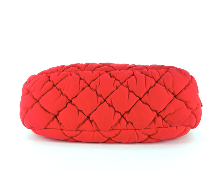 quilted bubble nylon shoulder bag