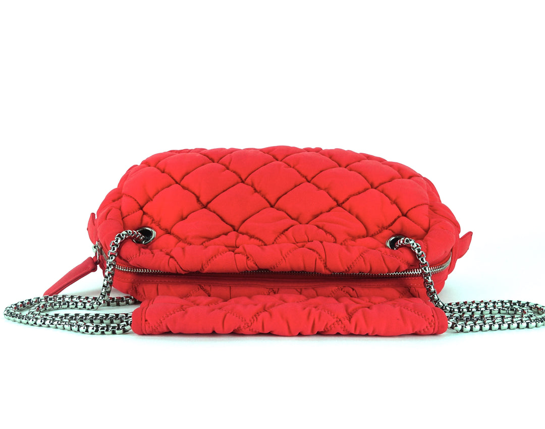 quilted bubble nylon shoulder bag