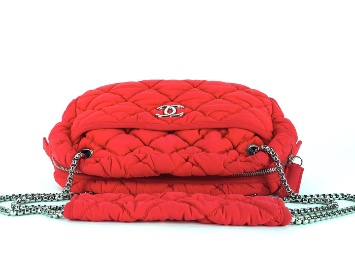 quilted bubble nylon shoulder bag