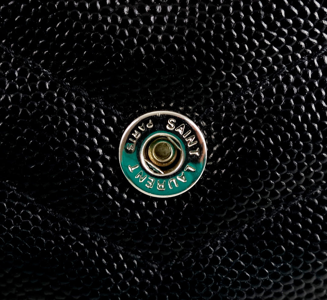 matelasse chevron calf leather classic wallet