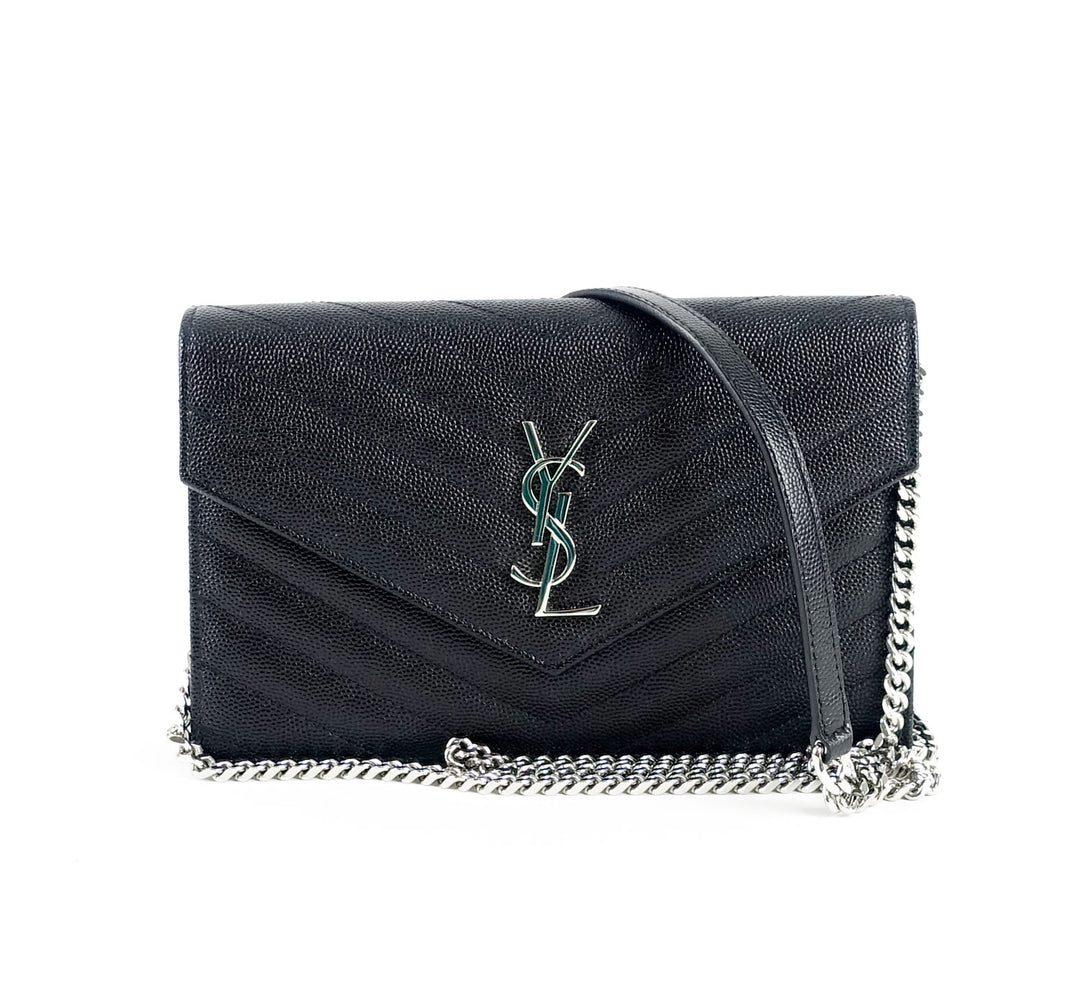 matelasse chevron calf leather classic wallet