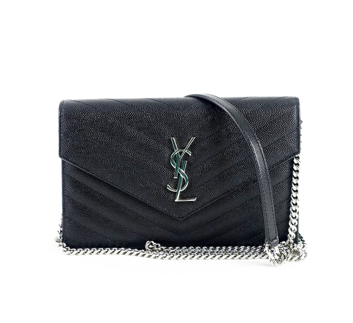 matelasse chevron calf leather classic wallet