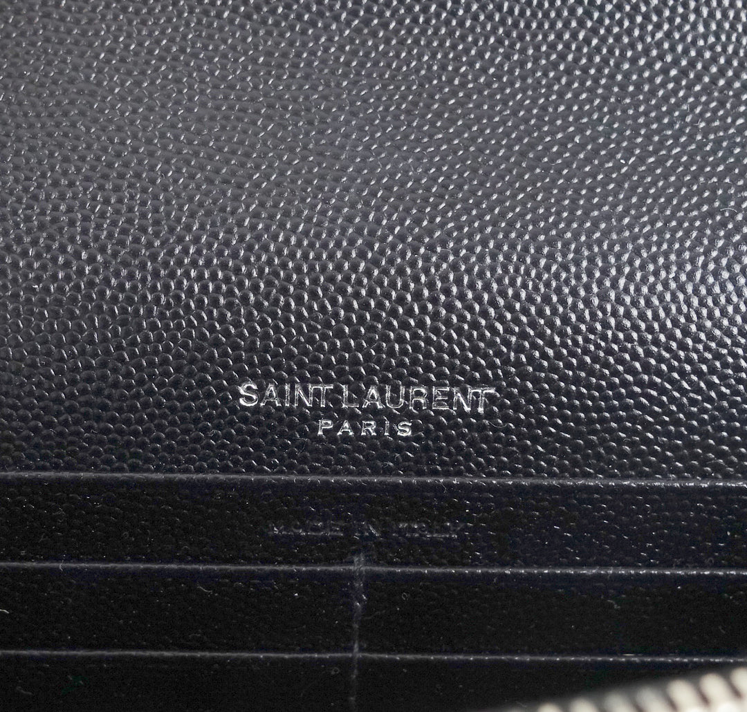 matelasse chevron calf leather classic wallet