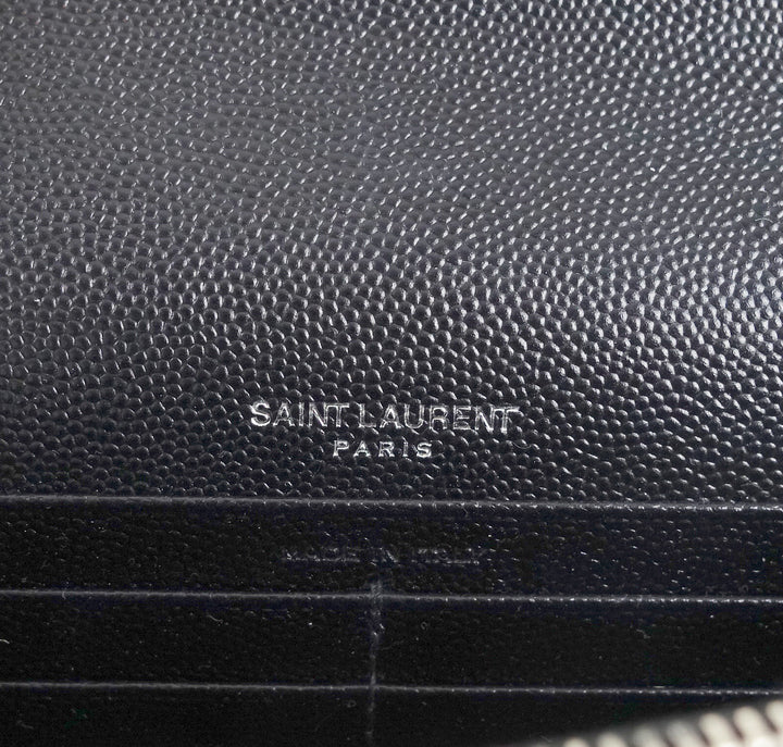 matelasse chevron calf leather classic wallet