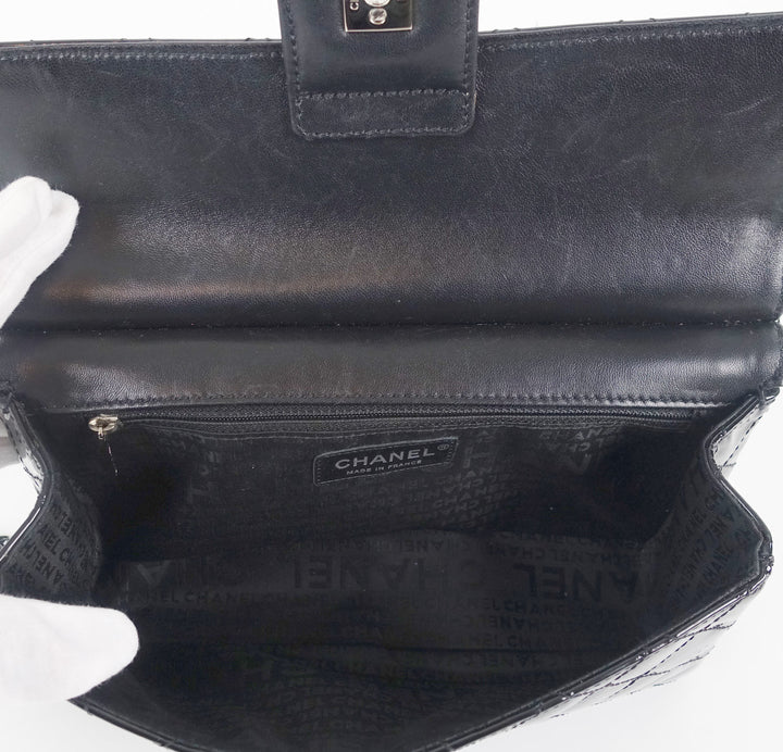 patent leather classic flap shoulder bag