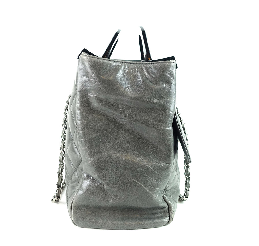 delivery large glazed calf leather bag