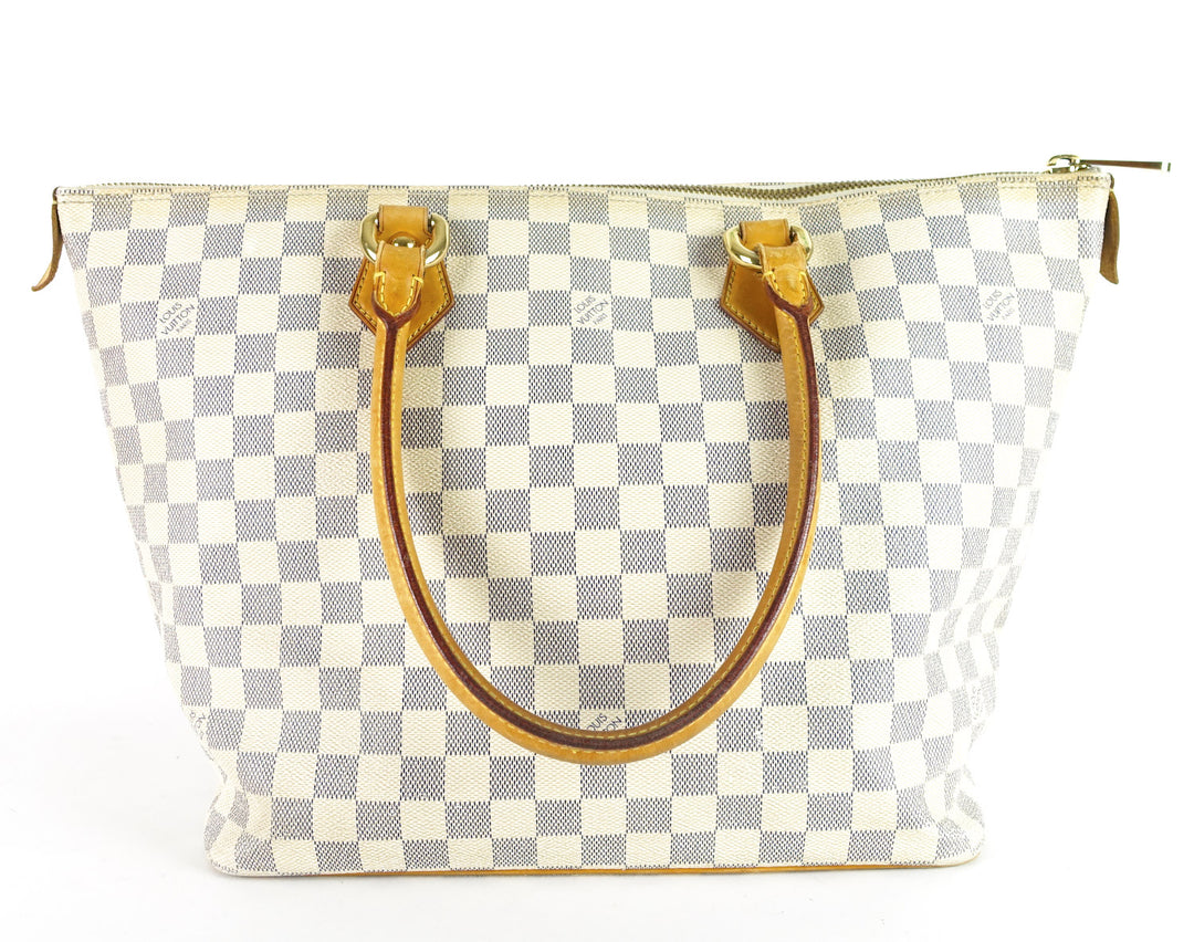 saleya mm damier azur canvas tote bag
