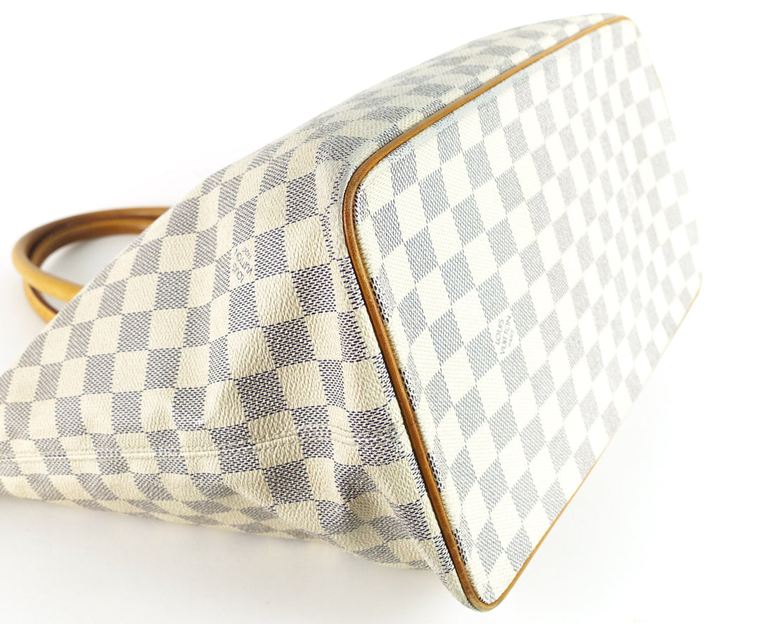 saleya mm damier azur canvas tote bag