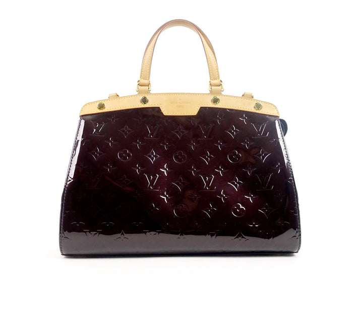 brea mm amarante vernis leather handbag