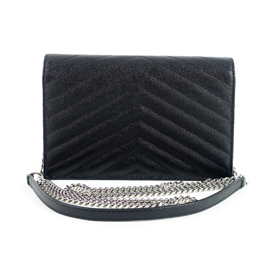 matelasse chevron calf leather classic wallet