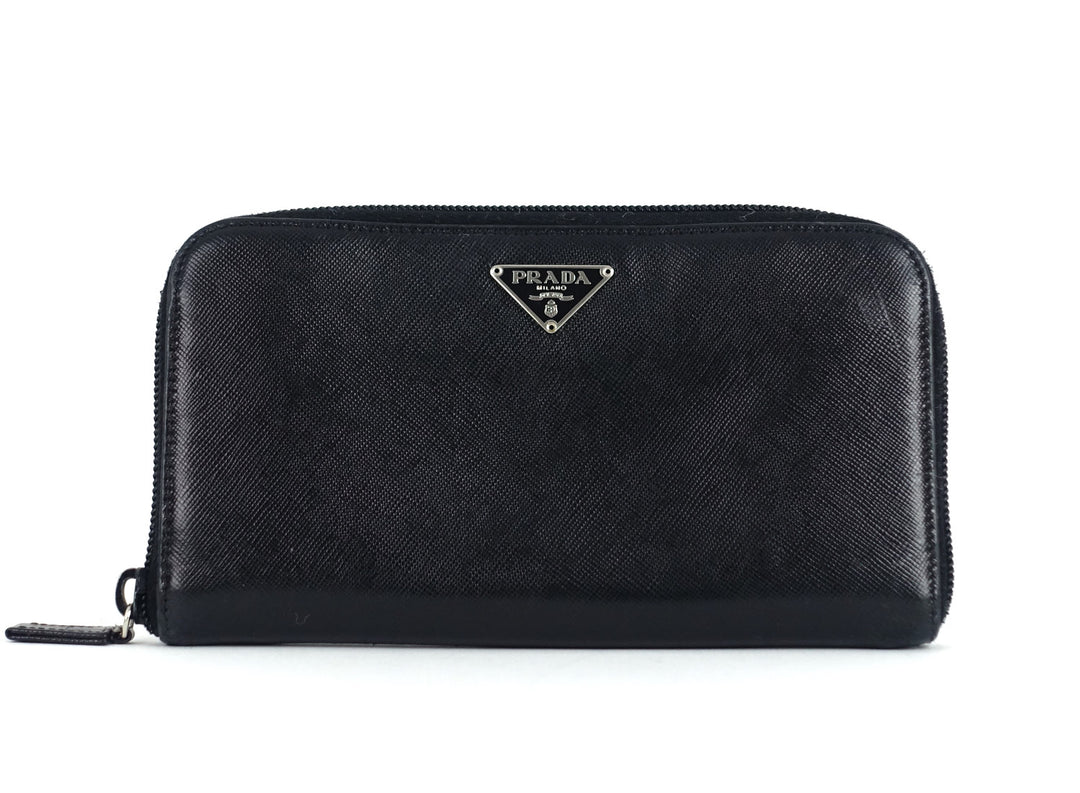 zip around saffiano leather wallet