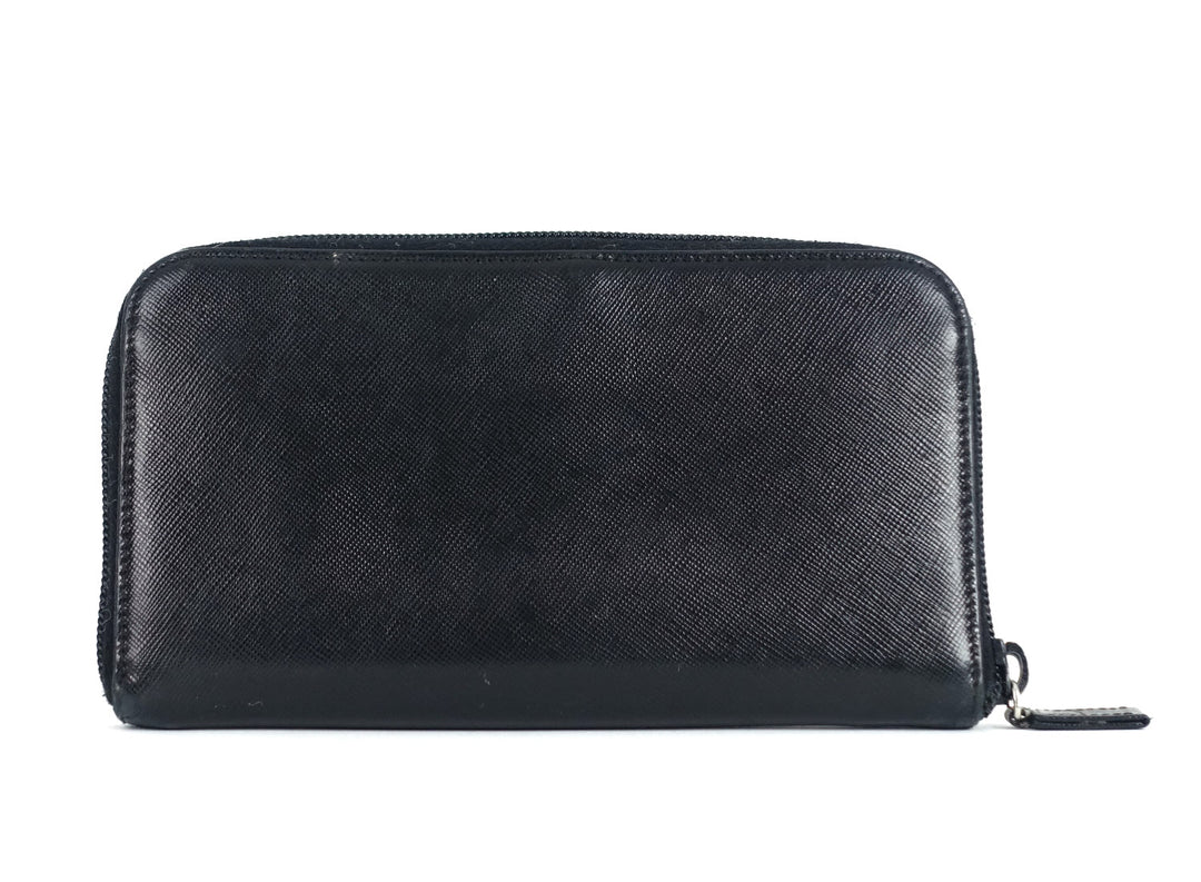 zip around saffiano leather wallet
