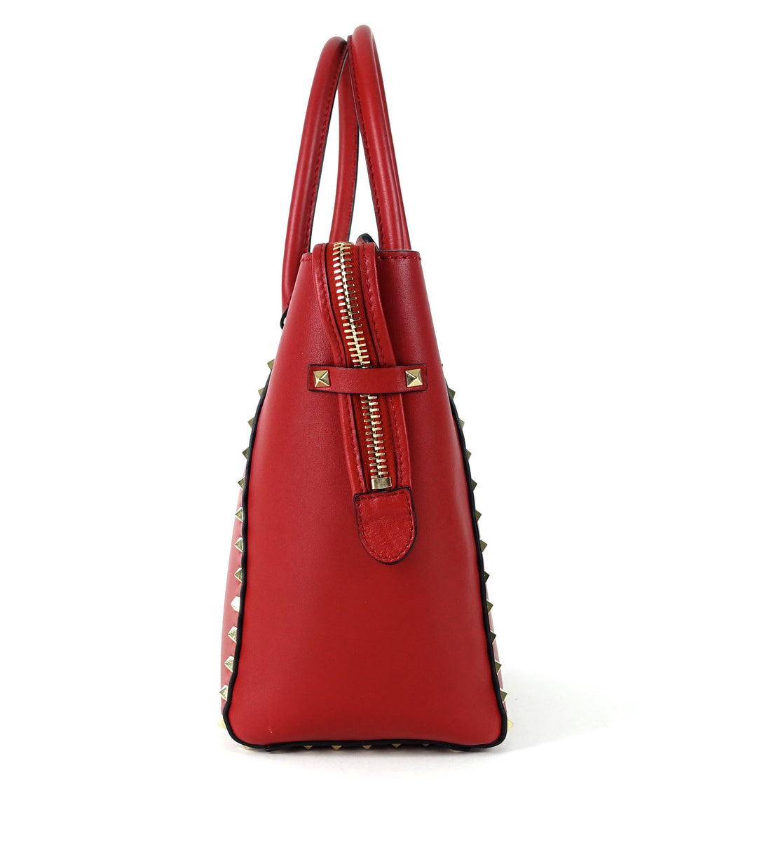 rockstud smooth leather medium handbag