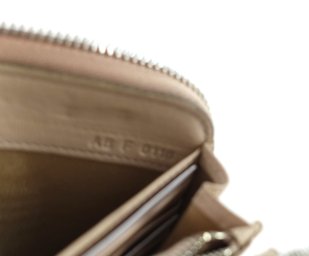 pandora zip around grained leather wallet
