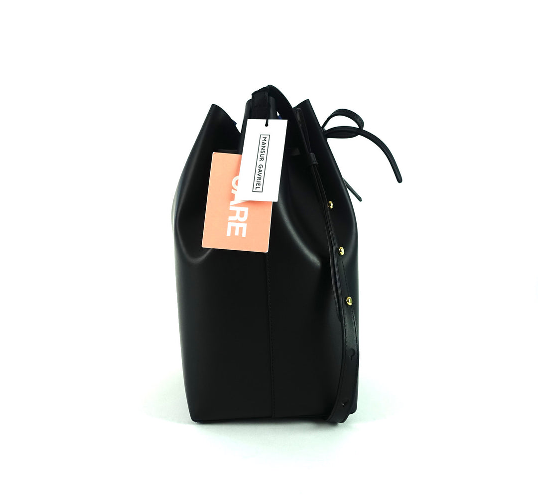 mansur gavriel calf leather bucket bag with pochette bag