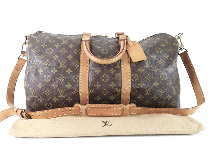 keepall 45 bandouliere monogram canvas travel bag with strap