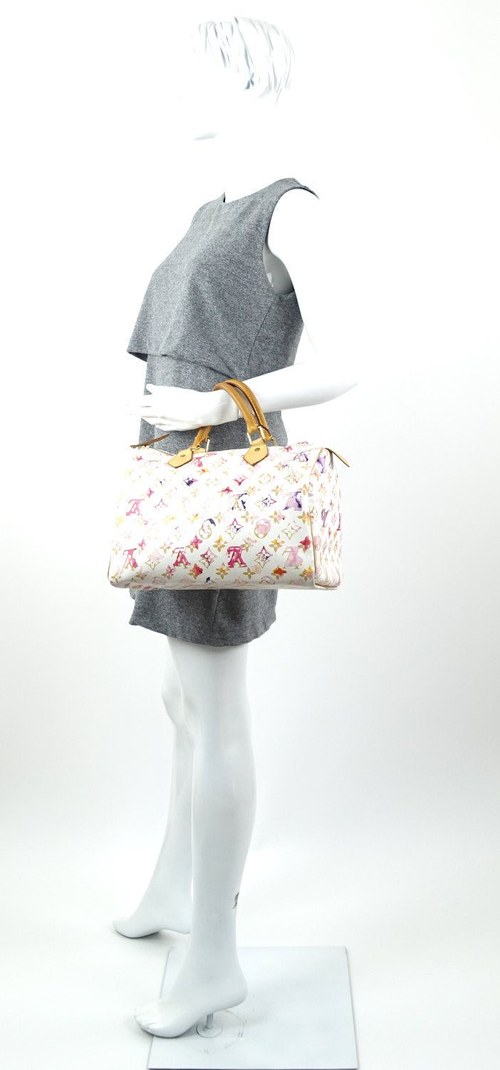 watercolor aquarelle speedy 30 handbag - limited edition bag