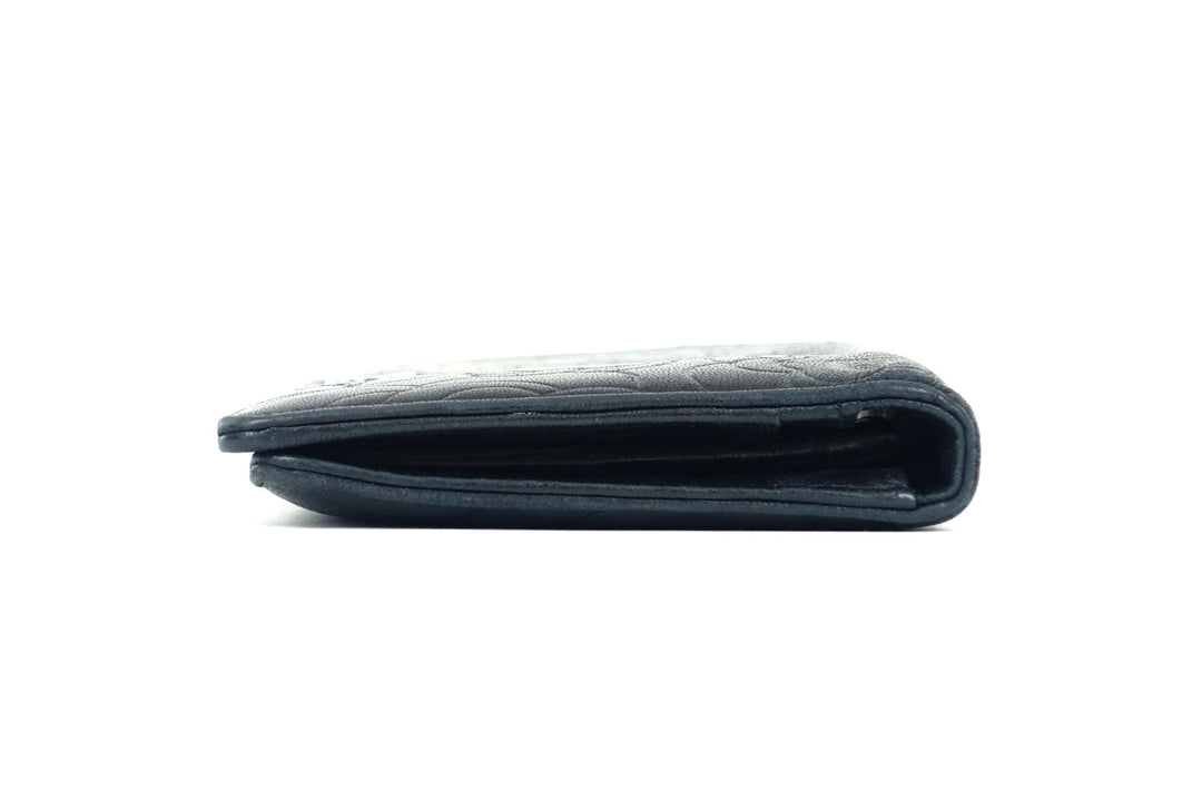 bifold camellia lambskin leather long wallet