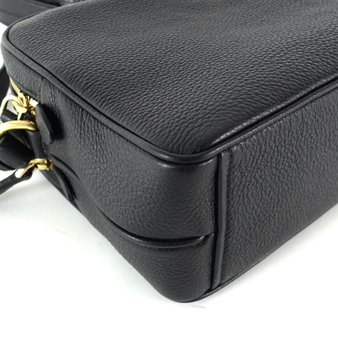 double zip saffiano leather bag