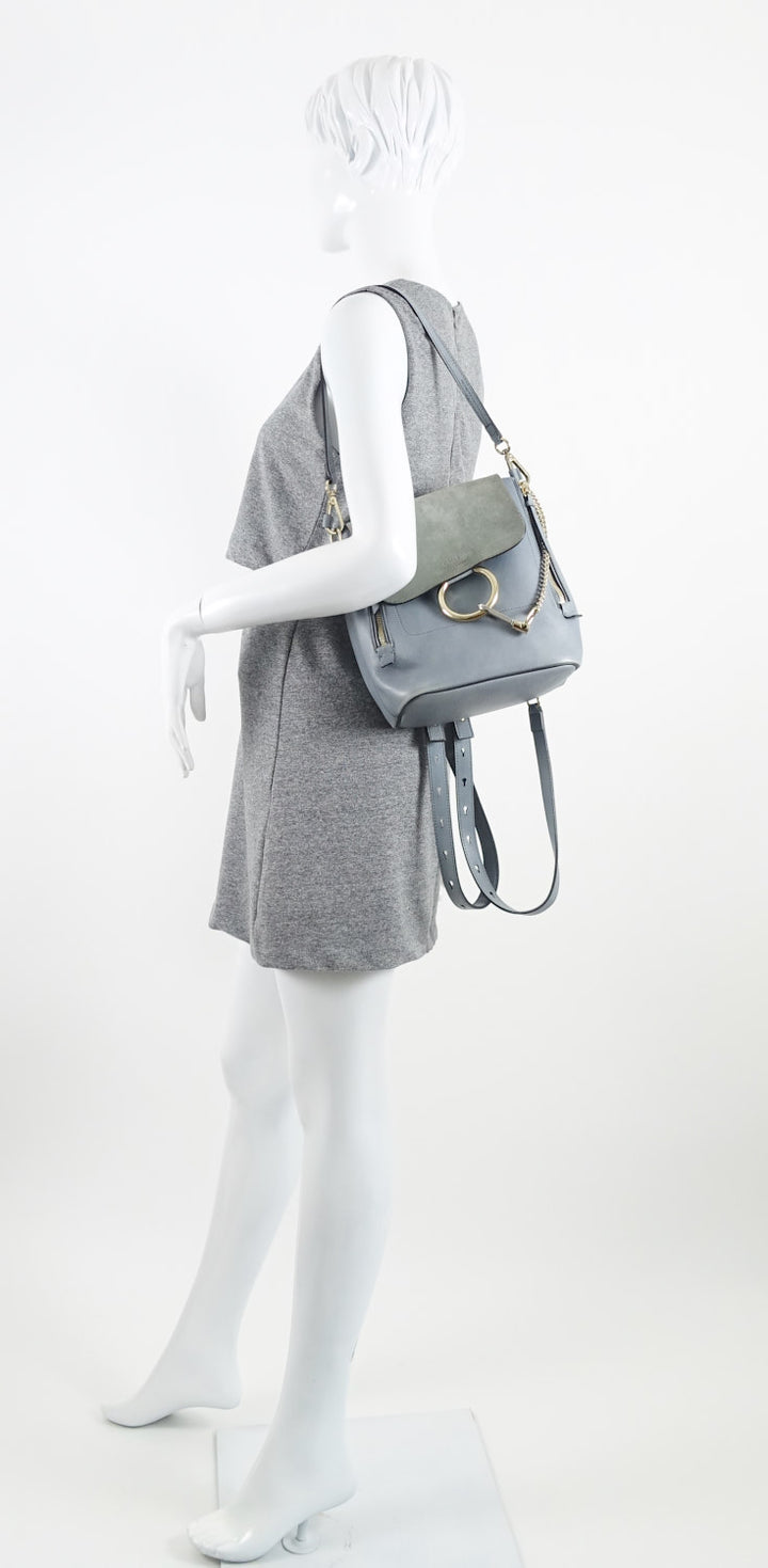 faye medium suede and calf leather backpack