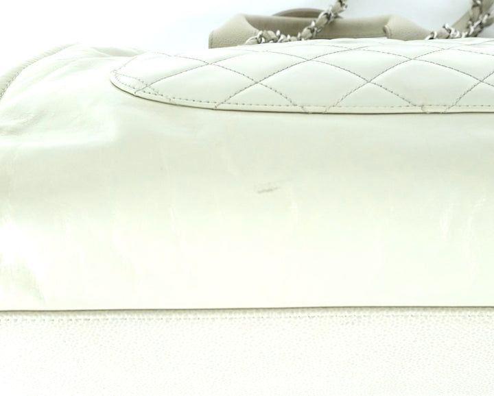 deauville glazed calfskin leather large tote bag