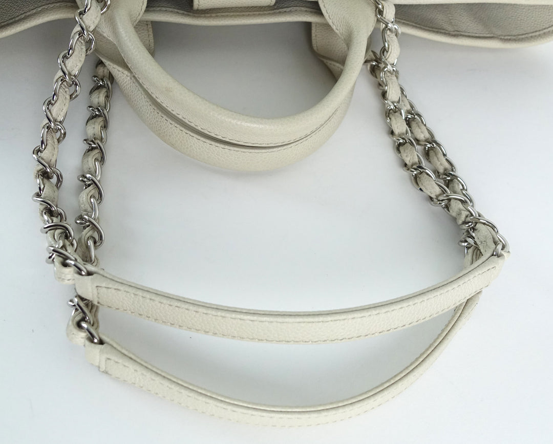 deauville glazed calfskin leather large tote bag