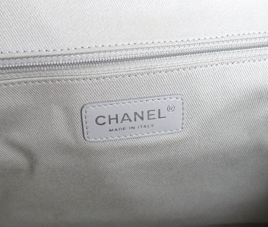 deauville glazed calfskin leather large tote bag