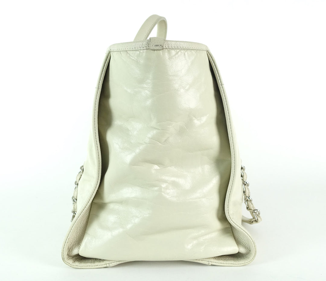 deauville glazed calfskin leather large tote bag