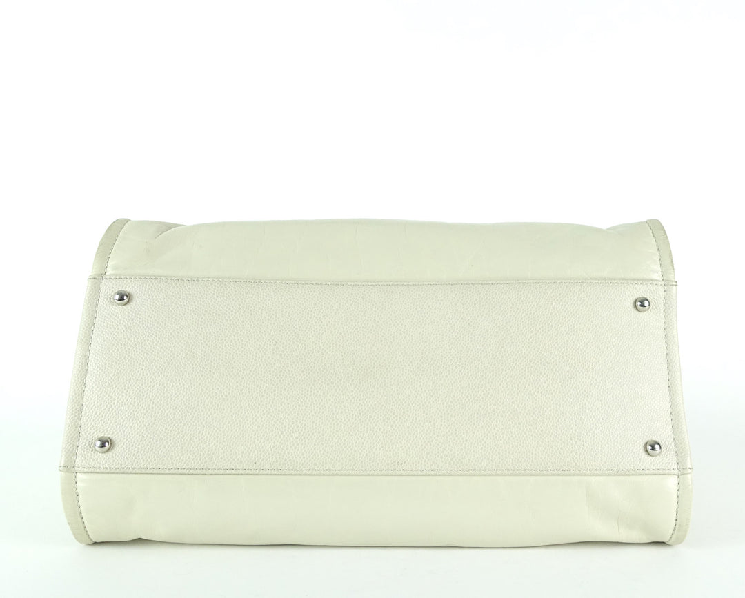 deauville glazed calfskin leather large tote bag