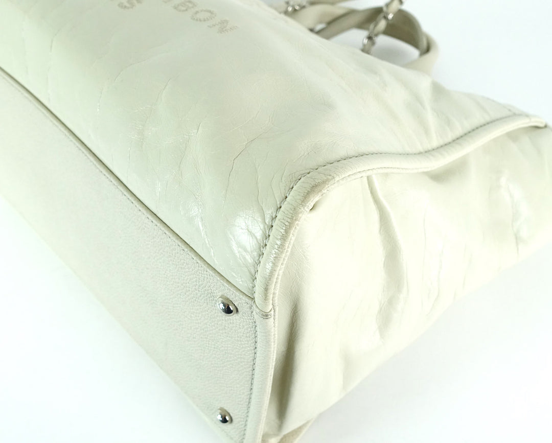 deauville glazed calfskin leather large tote bag