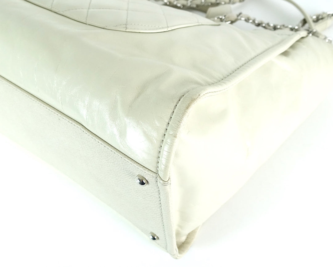 deauville glazed calfskin leather large tote bag