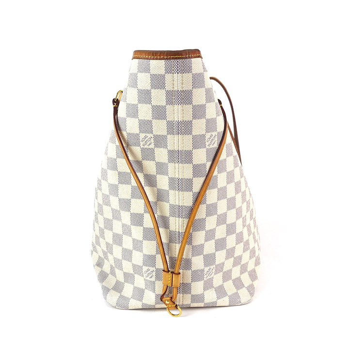 neverfull gm damier azur canvas tote bag with pouch